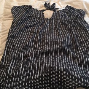 Medium navy blue with white hearts blouse